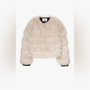 Zara Limited Edition Short Faux Fur Jacket
